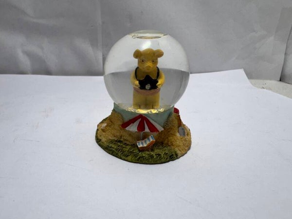 Regency Fine Arts Holiday Themed Mini Snow Globe Pig With Camera  6 Cm Tall