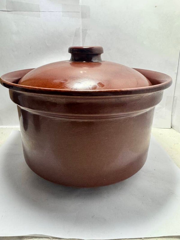 Vintage Simpsons Oven Stone Lidded Casserole Brown Stoneware England
