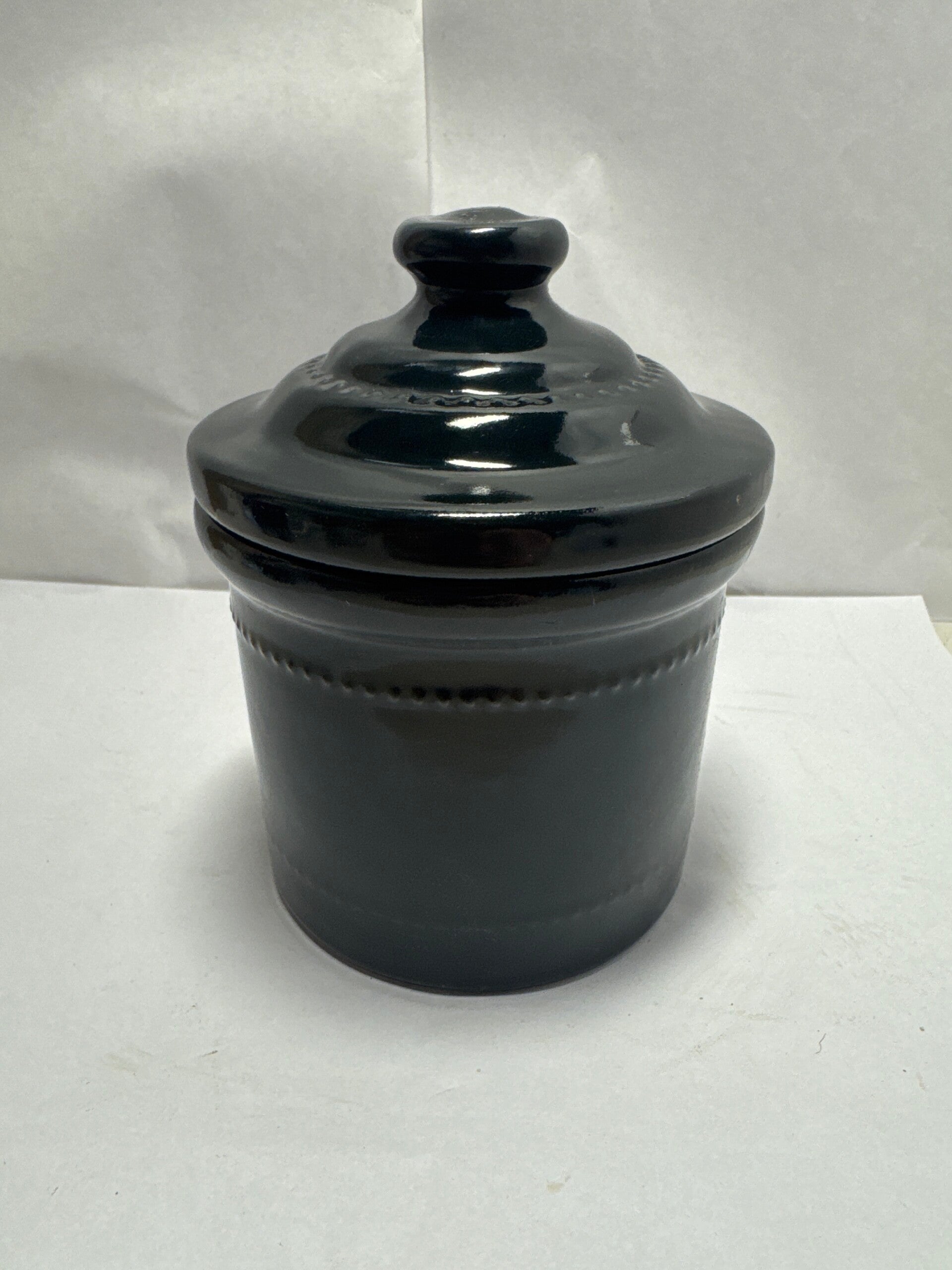 Vintage The Pampa Stoneware Canister / Crock w Lid – Dark Gray / Charcoal