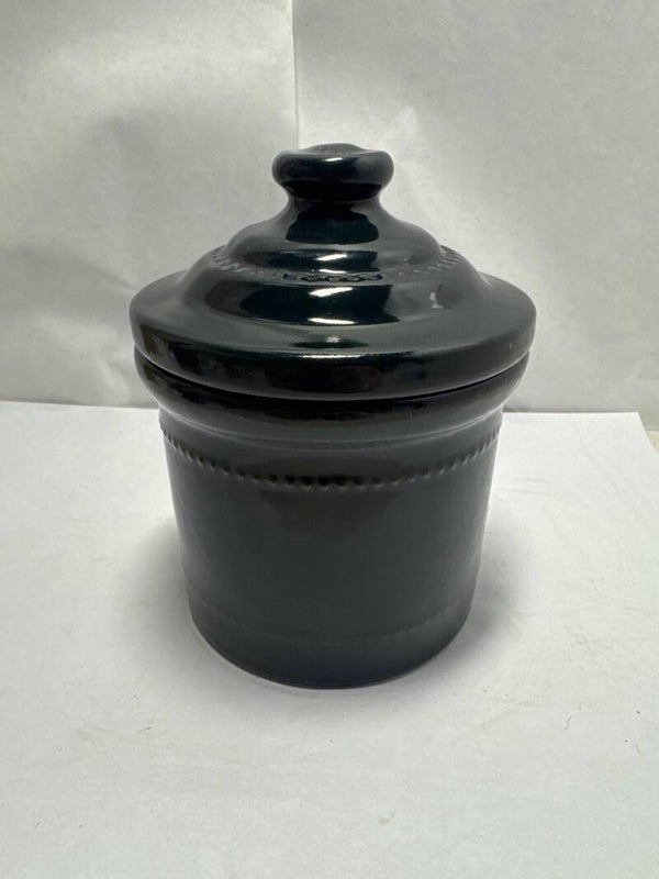 Vintage The Pampa Stoneware Canister / Crock w Lid – Dark Gray / Charcoal
