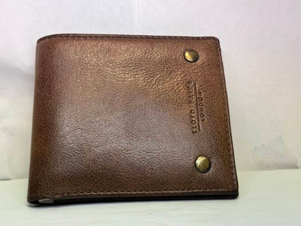 Lloyd Baker London Genuine Leather Brown Bifold Wallet Mens Card Holder