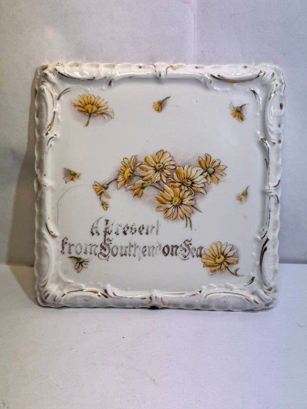 Antique Made in Bavaria Porcelain Souvenir Tray Southend-on-Sea 6 Inch