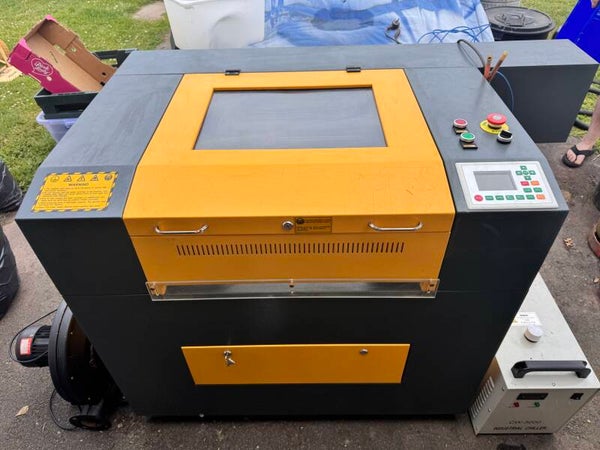 80w CO2 Laser Cutter & Engraver with CW-3000 Chiller & Extractor – Working Condition 4060