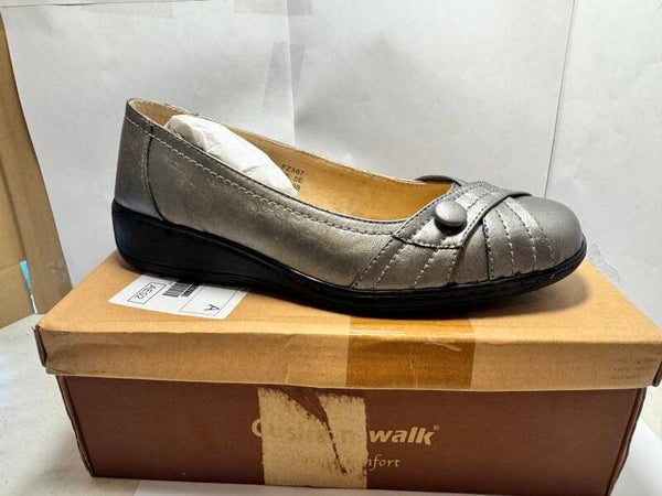 Ladies Cushion Walk Size 5E Slip On Shoe Pewter