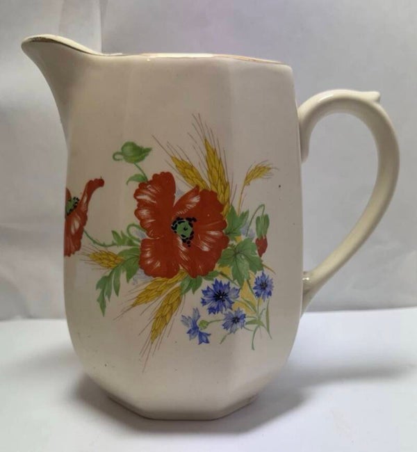 Vintage Made in England Alfred Meakin ''Poppy Royal Marigol'' Ceramic Pitcher