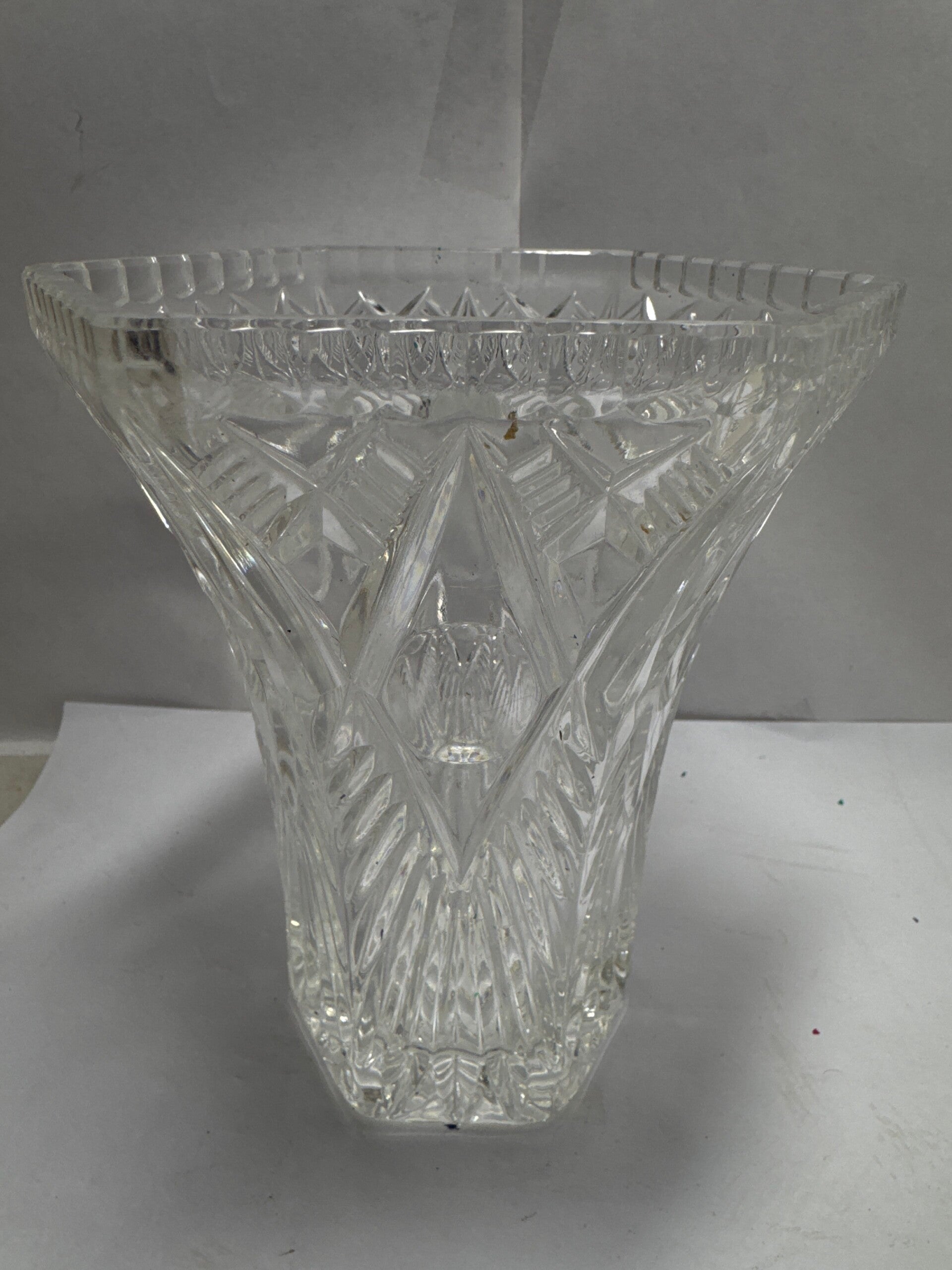 Vintage pressed glass trumpet vase / Indiana Glass style