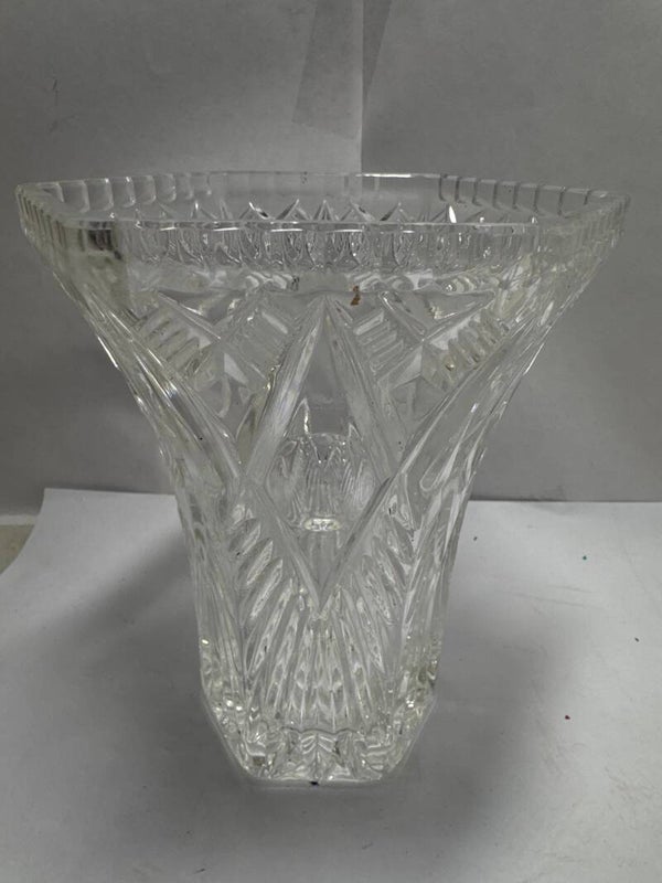 Vintage pressed glass trumpet vase / Indiana Glass style