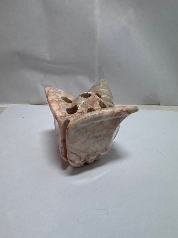 Vintage Mexican Onyx Pen Holder Desk Organizer Tecali Puebla Mexico