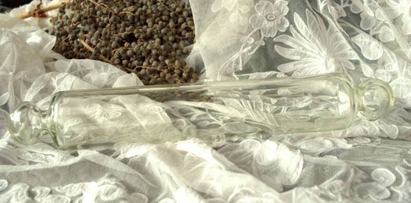 Brocante glazen deegroller