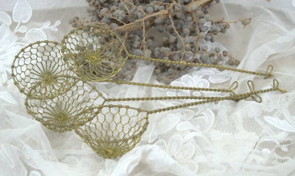 Brocante goud metalen schepje