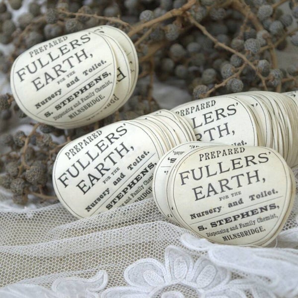 Vintage ongebruikte Fuller's Earth etiket