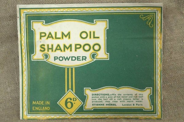 Vintage pakje palmolie shampoo poeder