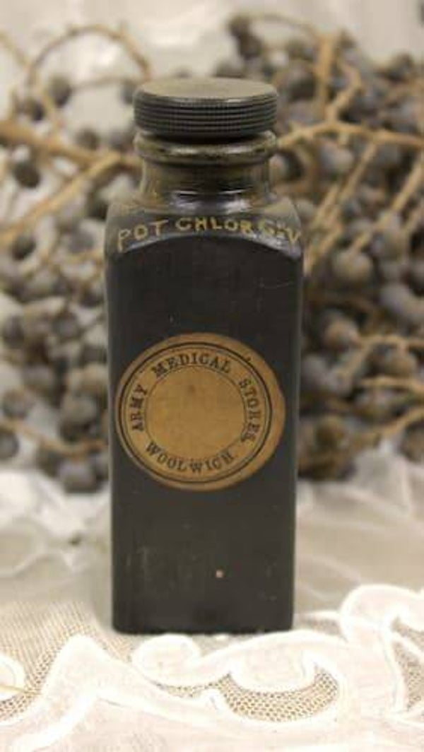 Zeldzaam Antiek Militair Medicijndoosje "Pot chlor"(ca. 1910) – Burroughs Wellcome & Co. "Tabloid" Brand London