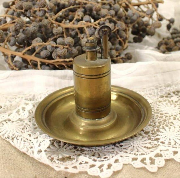 Antieke messing  trench art Tafelaansteker/olielamp