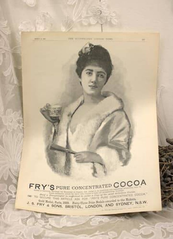 Antieke Prentadvertentie Fry's Cocoa (1890) – Uit The Illustrated London News