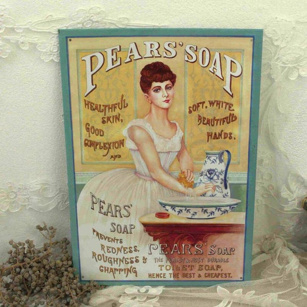 Brocante blikken reclamebord Pears zeep
