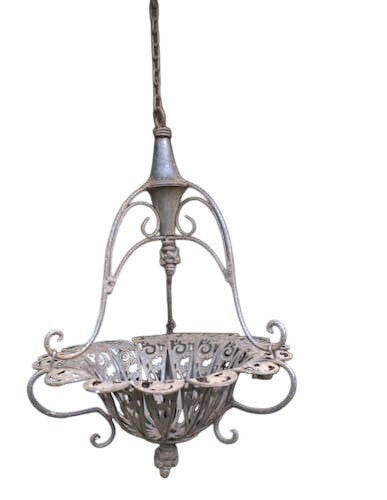 Brocante metalen planten hanger