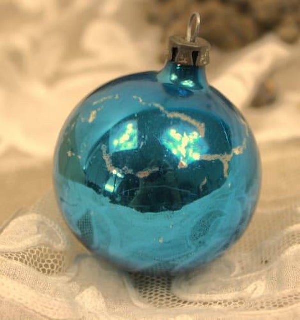 Vintage blauwkerstballetje