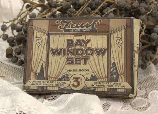 Vintage erkergordijnroede set