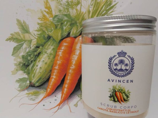 SCRUB CORPO CON ESTRATTI DI CAROTA, BASILICO E CETRIOLO