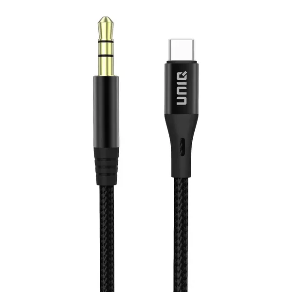 UNIQ Accessory Jack 3.5mm to Type-C adapter - Zwart