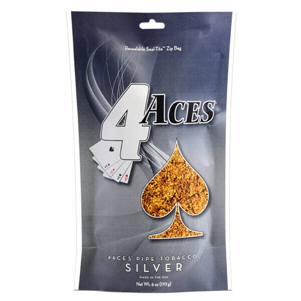 16oz -6oz 4 Aces Silver Pipe Tobacco