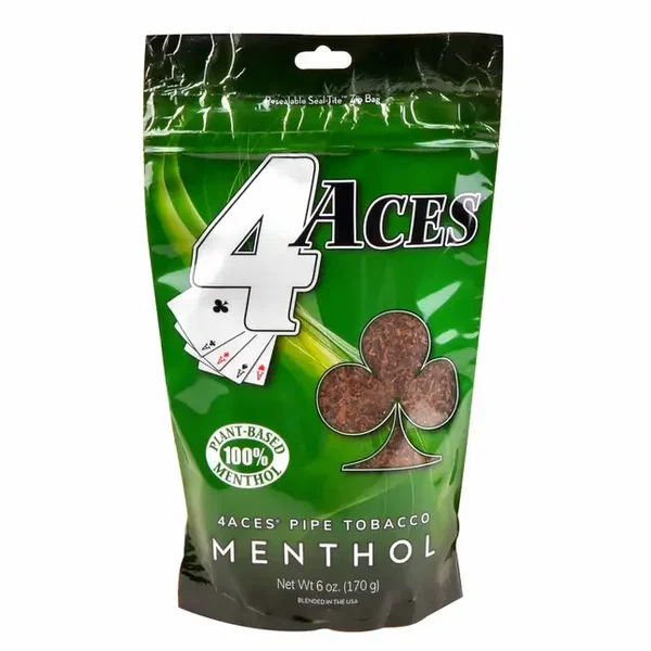16oz - 6oz 4 Aces Menthol Pipe Tobacco (Mellow)
