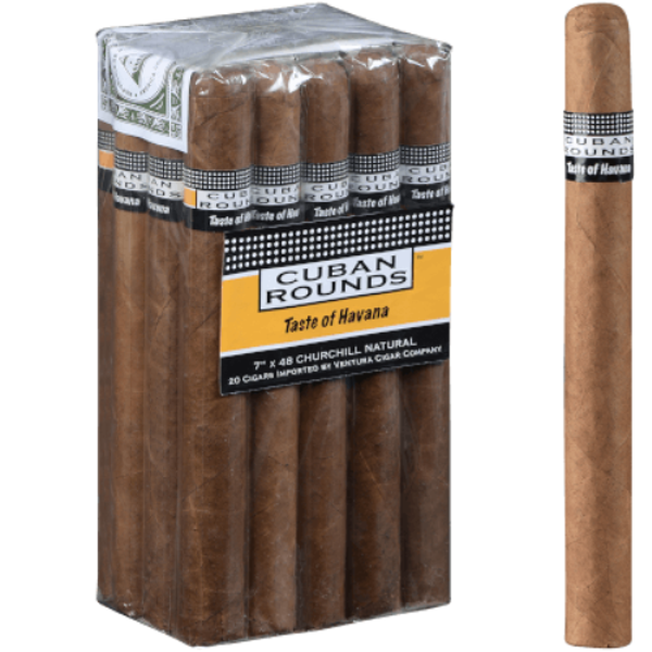 Cuban Rounds Churchill Natural 20 Ct. Bundle 7.00X48