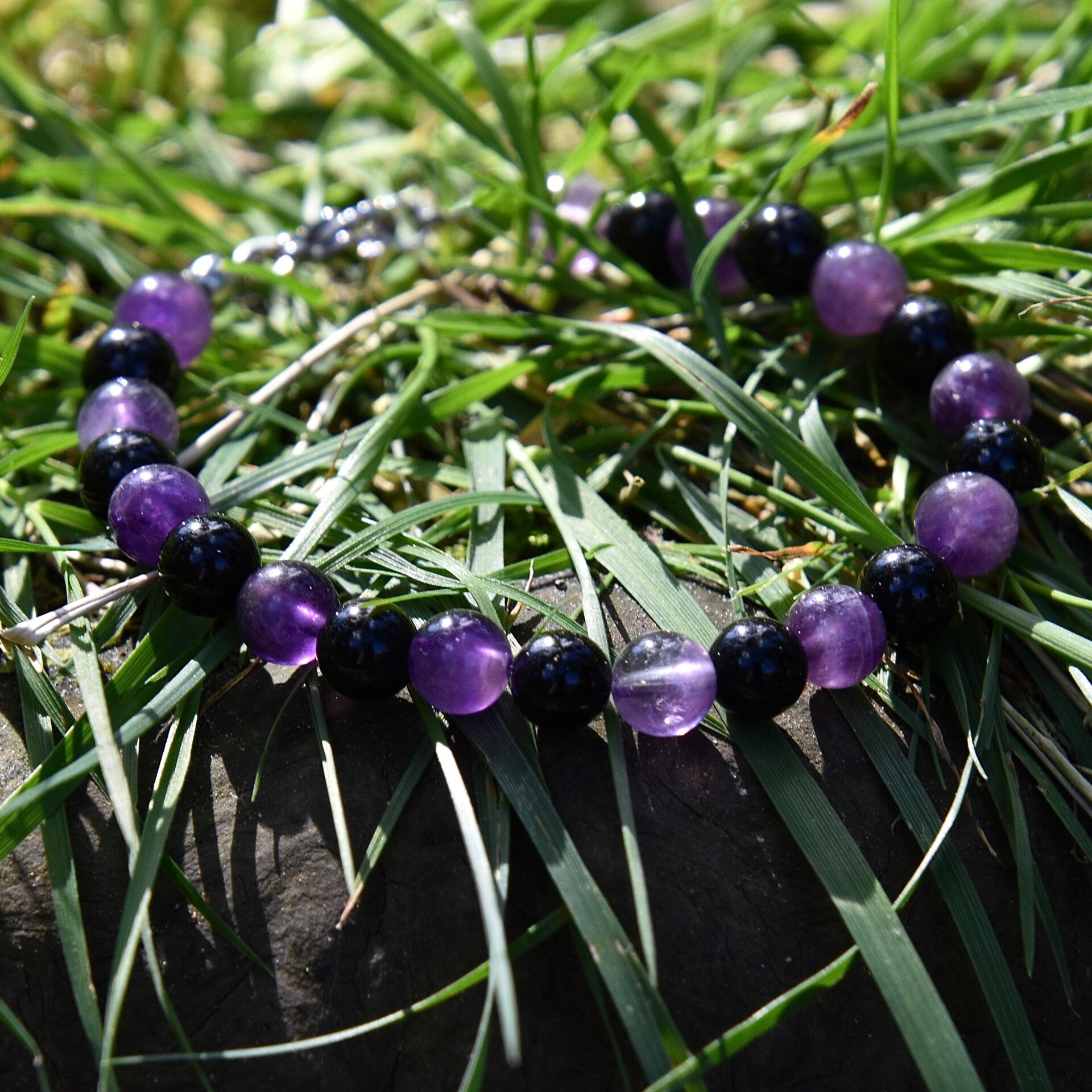 Bergkristal kralen armband met hanger