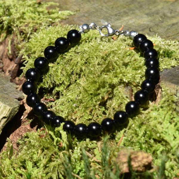 Zwarte Tourmalijn kralenarmband