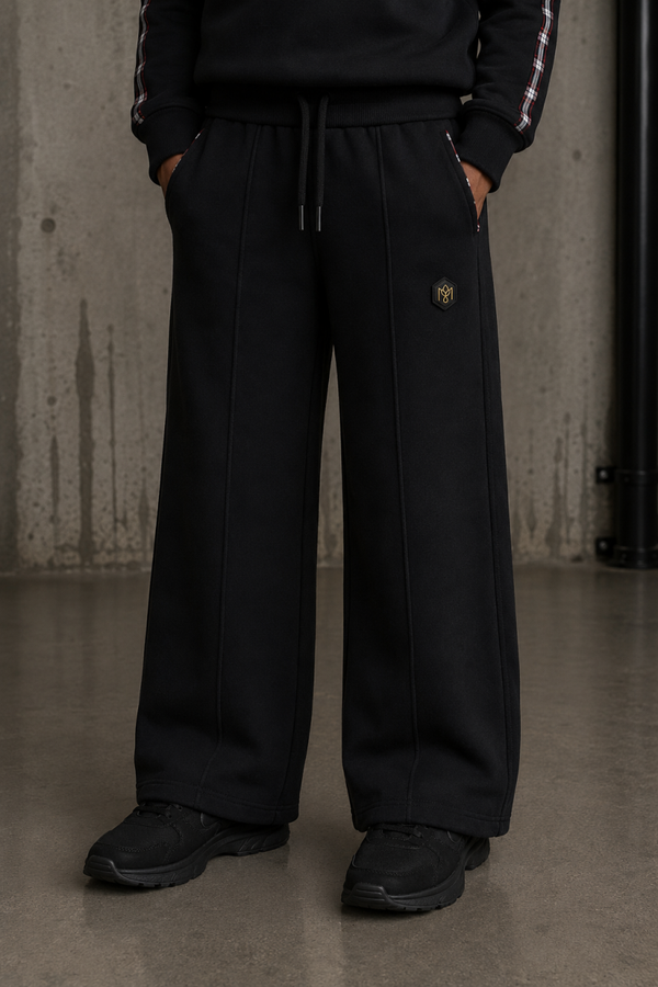 Urban Tartan Wide Pants Black