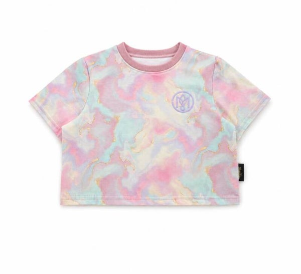 Pastel Tie-Dye Crop Shirt