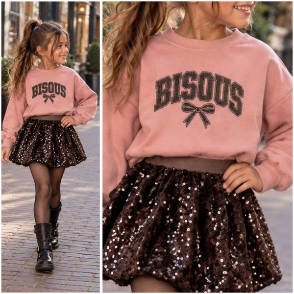 Sweater BISOUSSTRIK (nuderoze/teakglitter)