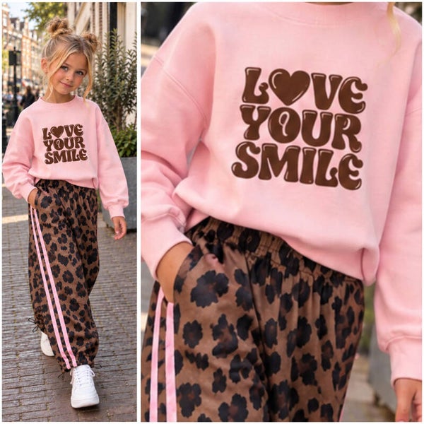 Sweater LOVE YOURE SMILE (lichtroze)