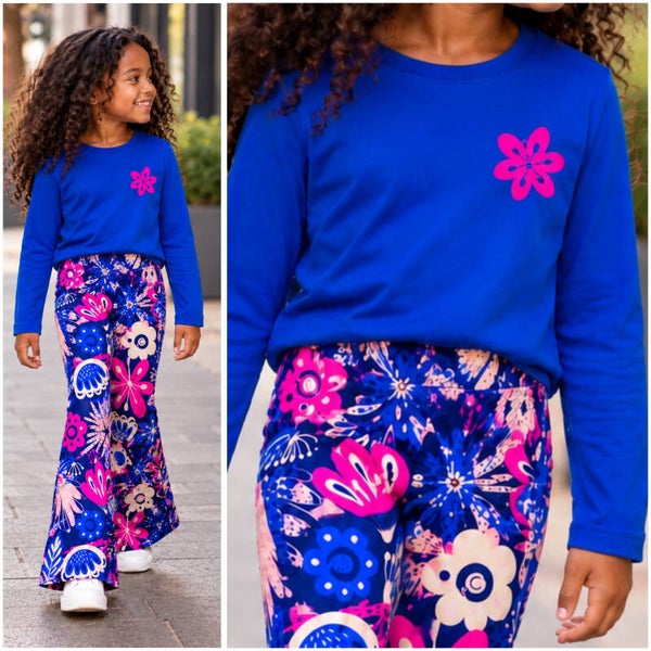 Longsleeve FLOWER (kobalt)