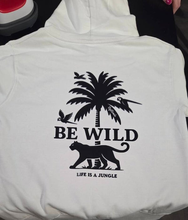Hoodie wit Be wild