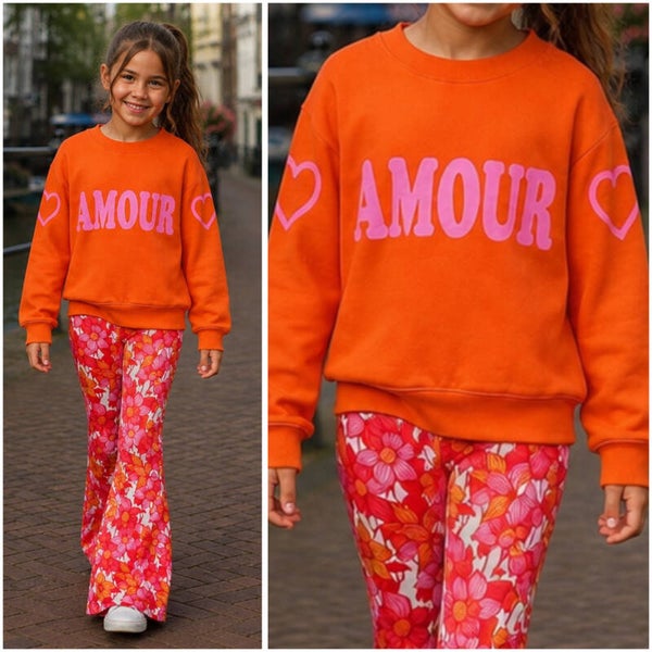 Sweater AMOUR (oranje/roze)