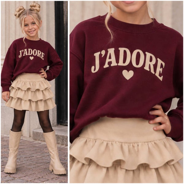 Sweater J’ADORE (Bordeaux/beige)