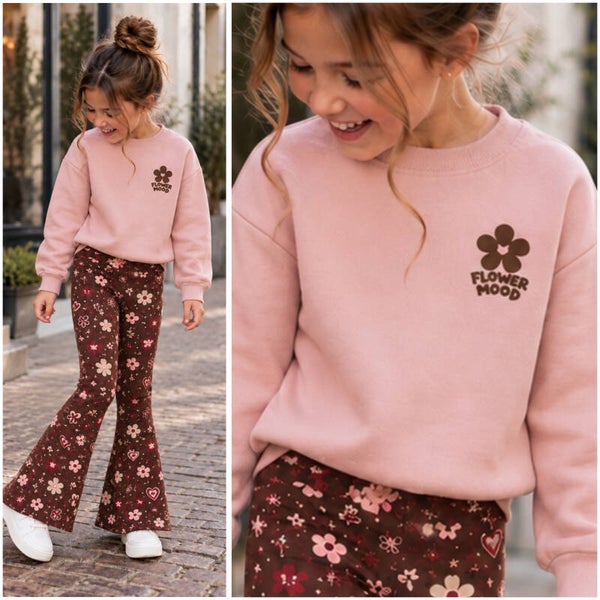 Sweater FLOWER MOOD (nuderoze/bruin)