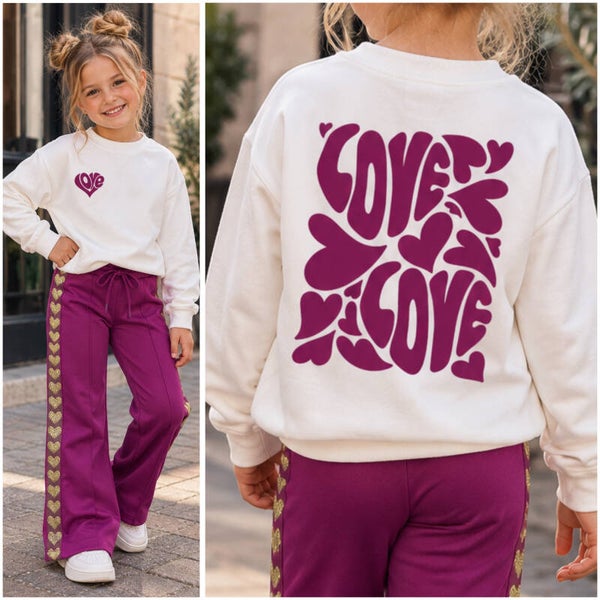 Sweater LOVE (WIT/MAGENTA)