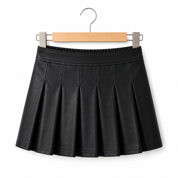 Letherlook Plooienskort (Zwart)
