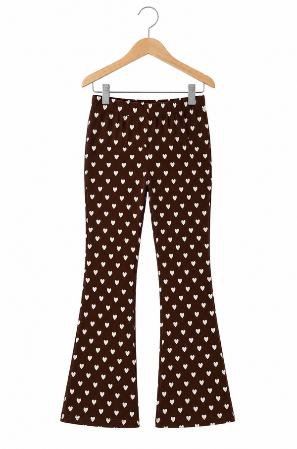 Flared broek Bruin/beige hart 🤎