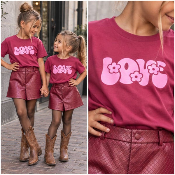 T-shirt LOVE (Bordeaux)