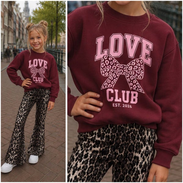 Sweater LOVECLUB (bordeaux/pastelroze)