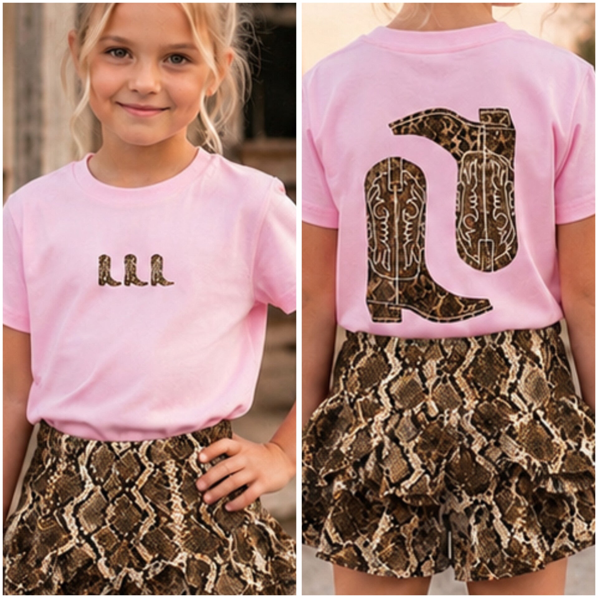 T-Shirt COWBOYSNAKE Bruin/roze  (Verzenddatum 30-06-26)