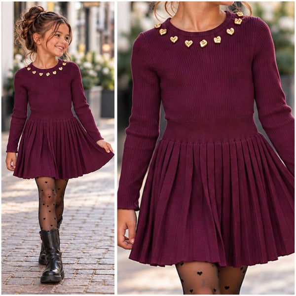 ISABEL Dress (bordeaux/plum) VERZENDDATUM 6/10/26