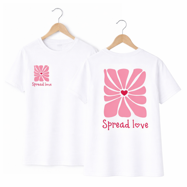 T-shirt SPREAD LOVE (roze/rood)