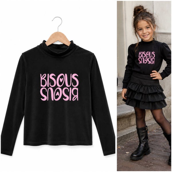 Longsleeve BISOU *glitterroze* (velvet)