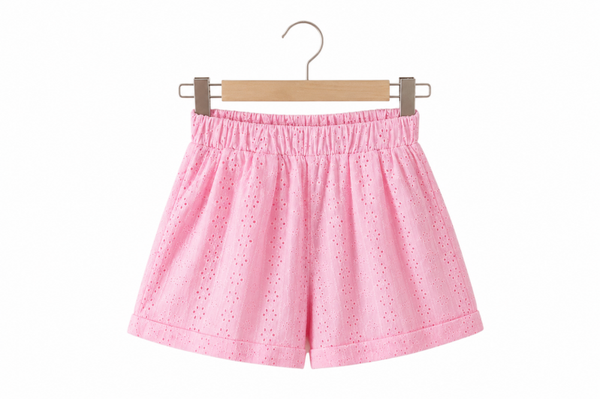 Broderie short (roze) 🩷 Verzenddatum 3-6-2026