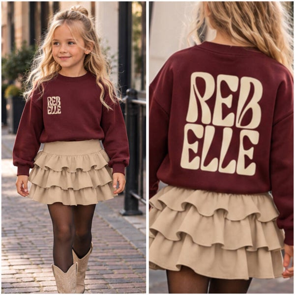 Sweater REBELLE (Bordeaux/beige)